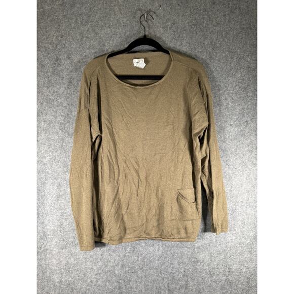Chico's Blouse Women 2 Large Gold Boat neck micro mesh Mature Casual Relax - Picture 1 of 6